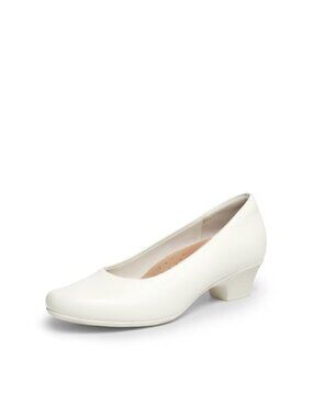 Women's Low Heel Pumps Faux Leather Block Heel Work Dress Shoes